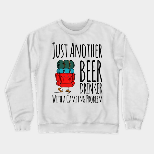 Beer Loving Camping Lover Crewneck Sweatshirt by RetroSalt